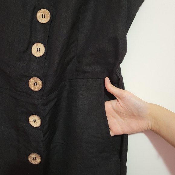 MANGO buttoned black romper/jumpsuit with pockets - Picture 2 of 5